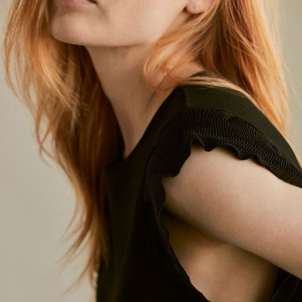 Massimo Dutti Ruffled Sleeve Top - Picture 5 of 5